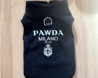 Luxury Dog T-Shirt – Pawda Dog Clothes – Designer-Inspired Pet Outfit – Small Dog Shirt – Fashionable Puppy Clothing – Trendy Dog Apparel