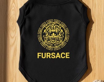 Fursace Dog Shirt – Funny Designer-Inspired Dog Tee for Teacup, Small, Medium Dogs – Medusa Print Dog Clothes – Cute Cotton Dog T-Shirt