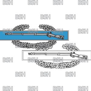 Army Combat Infantryman Badge Vector Image Files (.ai, .pdf, & .svg Formats) plus Rasters (.png and .jpg)