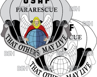 USAF Pararescue Patch Vector Image Files (.ai, .pdf, & .svg Formats) plus Rasters (.png and .jpg)