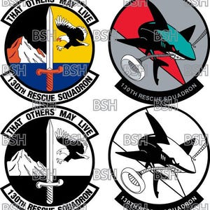 130th Rescue Squadron (California ANG) patch vectorafbeeldingsbestanden (.ai-, .pdf- en .svg-indelingen) plus rasters (.png en .jpg)