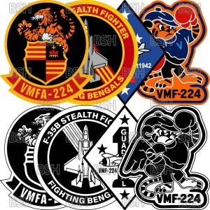 VMFA-224 Patch (MCAS Beaufort) Vektorbildfiler (.ai, .pdf och .svg-format) plus raster (.png och .jpg)