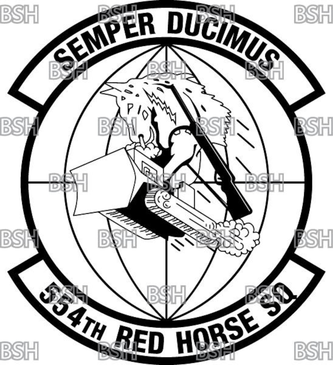 554th RED HORSE Squadron (andersen AFB) Patch Vector Image Files (.ai ...