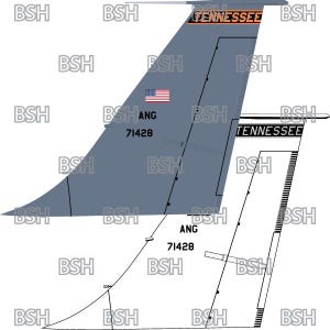 KC-135 Tail Flash (Tennessee ANG) vectorafbeeldingsbestanden (.ai-, .pdf- en .svg-indelingen) plus rasters (.png en .jpg)