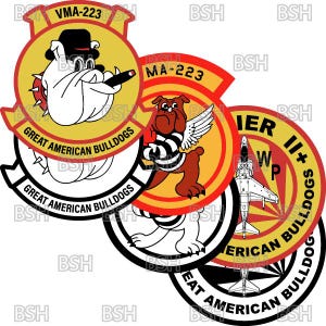 VMA-223 Patch (MCAS Cherry Point) Vector Image Files (.ai, .pdf, & .svg Formats) plus Rasters (.png and .jpg)