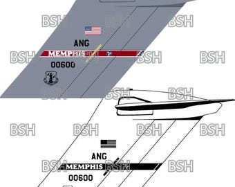 Archivos de imágenes vectoriales (formatos .ai, .pdf y .svg) más rásteres (.png y .jpg) de destellos de cola del C-17 (Tennessee ANG)