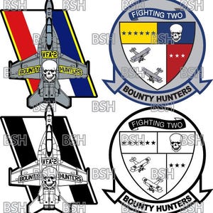 VFA-2 (NAS Lemoore) Patch Vektor-Bilddateien (.ai, .pdf, & .svg Formate) plus Raster (.png und .jpg)