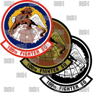 Fichiers d'images vectorielles de patch 100th Fighter Squadron (Alabama ANG) (formats .ai, .pdf et .svg) plus rasters (.png et .jpg)