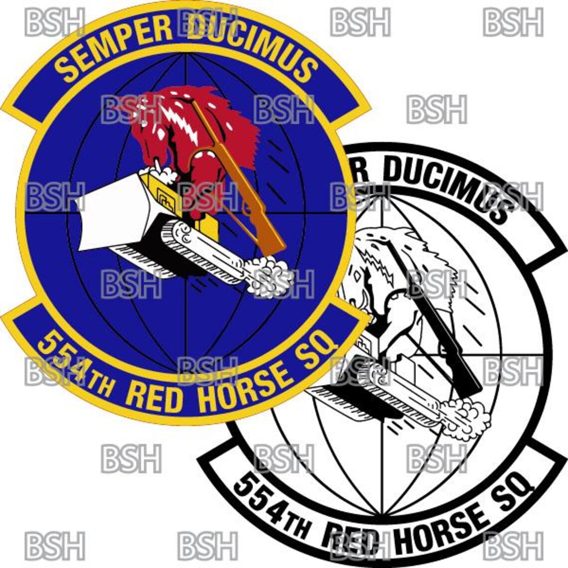 554th RED HORSE Squadron (andersen AFB) Patch Vector Image Files (.ai ...
