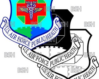 Archivos de imágenes vectoriales del parche de salud pública de la USAF (formatos .ai, .pdf y .svg) más rásteres (.png y .jpg)