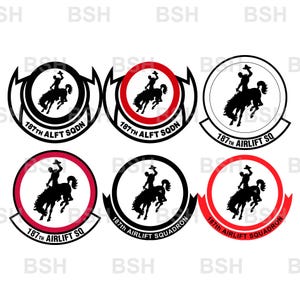 187th Airlift Squadron (Wyoming ANG) Patch Vector Image Files (.ai, .pdf, & .svg Formats) plus Rasters (.png and .jpg)