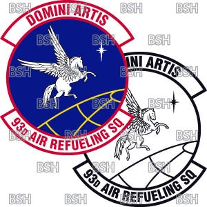 File di immagini vettoriali della patch del 93rd Air Refueling Squadron (Fairchild AFB) (formati .ai, .pdf e .svg) più raster (.png e .jpg)