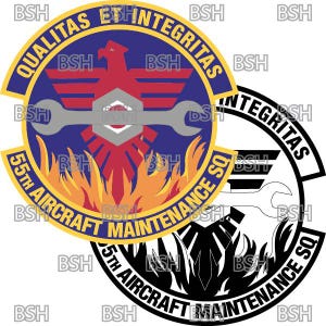 55th AMXS (Offutt AFB) Aufnäher Vektor-Bilddateien (.ai, .pdf, & .svg Formate) plus Raster (.png und .jpg)