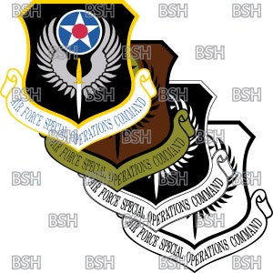 AFSOC Schild Vektor-Bilddateien (.ai, .pdf, & .svg Formate) plus Raster (.png und .jpg)
