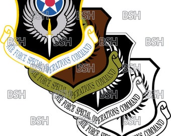 AFSOC Shield Vector Image Files (.ai, .pdf, & .svg Formats) plus Rasters (.png and .jpg)