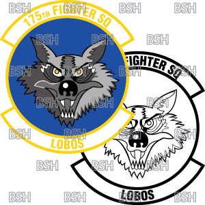 175th Fighter Squadron (South Dakota ANG) Patch Vector Image Files (.ai, .pdf, & .svg Formats) plus Rasters (.png and .jpg)