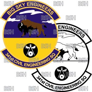741st Civil Engineering Squadron (Malmstrom AFB) Patch Vector Image Files (.ai, .pdf, & .svg Formats) plus Rasters (.png and .jpg)