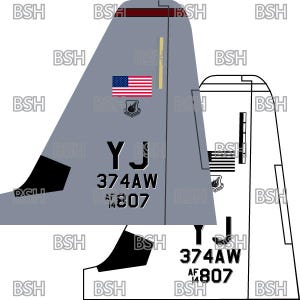 C-130J Tail Flash (Yokota AB) vectorafbeeldingsbestanden (.ai-, .pdf- en .svg-indelingen) plus rasters (.png en .jpg)