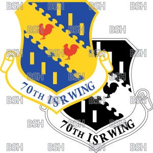 70th ISR Wing (Fort Meade) patch vectorafbeeldingsbestanden (.ai-, .pdf- en .svg-indelingen) plus rasters (.png en .jpg)