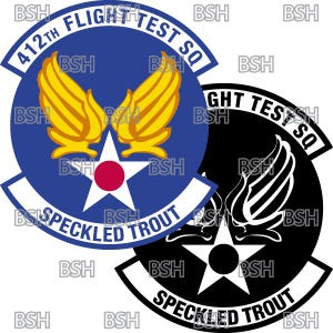 Arquivos de imagem de vetor de patch do 412º Esquadrão de Teste de Voo (Edwards AFB) (formatos .ai, .pdf e .svg) mais rasters (.png e .jpg)