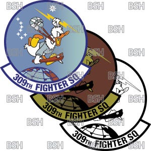 309th Fighter Squadron (Luke AFB) patch vectorafbeeldingsbestanden (.ai-, .pdf- en .svg-indelingen) plus rasters (.png en .jpg)