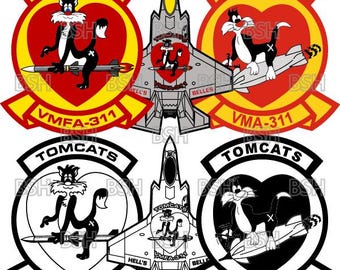 VMFA-311 Patch (MCAS Miramar) vectorafbeeldingsbestanden (.ai-, .pdf- en .svg-indelingen) plus rasters (.png en .jpg)