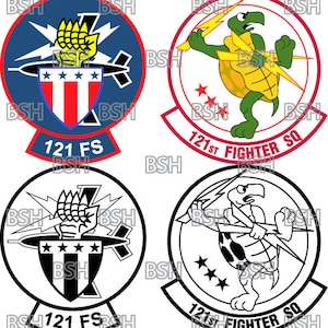 Arquivos de imagem vetorial de patch do 121º Esquadrão de Caça (formatos .ai, .pdf e .svg), além de rasters (.png e .jpg)
