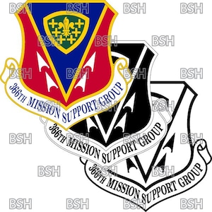 Archivos de imágenes vectoriales del parche del 366.º Grupo de Apoyo a la Misión (Mountain Home AFB) (formatos .ai, .pdf y .svg) más rásteres (.png y .jpg)