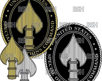 USSOCOM Insignia Vector Image Files (.ai, .pdf, & .svg Formats) plus Rasters (.png and .jpg)