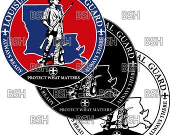 Louisiana National Guard Seal Vector Image Files (.ai, .pdf, & .svg Formats) plus Rasters (.png and .jpg)