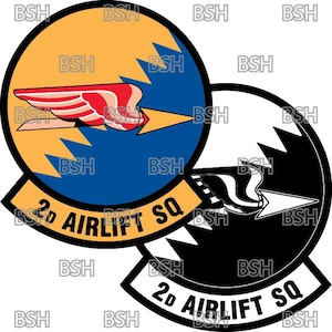 Arquivos de imagem de vetor de patch do 2º Esquadrão de Transporte Aéreo (Pope AFB) (formatos .ai, .pdf e .svg) mais rasters (.png e .jpg)