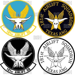 181st Airlift Squadron (Texas ANG) Patch Vector Image Files (.ai, .pdf och .svg-format) plus raster (.png och .jpg)