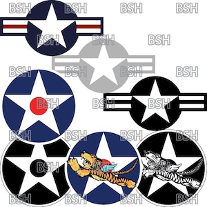 Archivos de imágenes vectoriales de escarapelas de aeronaves militares de EE. UU. (formatos .ai, .pdf y .svg) más rásteres (.png y .jpg)
