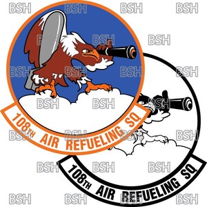 108th Air Refuelling Squadron (Illinois ANG) patch vectorafbeeldingsbestanden (.ai-, .pdf- en .svg-indelingen) plus rasters (.png en .jpg)