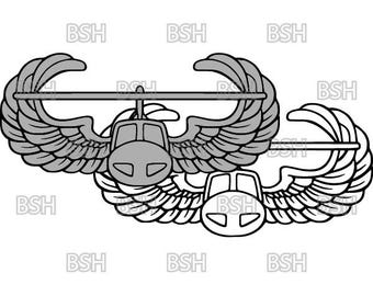 Army Air Assault Badge Vector Image Files (.ai, .pdf, & .svg Formats) plus Rasters (.png and .jpg)