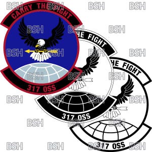 317th Operations Support Squadron (Dyess AFB) patch vectorafbeeldingsbestanden (.ai-, .pdf- en .svg-indelingen) plus rasters (.png en .jpg)
