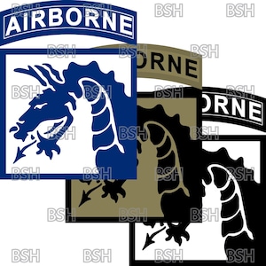 XVII Arquivos de imagem vetorial de patch do Airborne Corps (formatos .ai, .pdf e .svg) mais rasters (.png e .jpg)