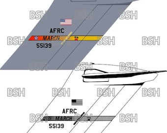 Archivos de imágenes vectoriales (formatos .ai, .pdf y .svg) más rásteres (.png y .jpg) del destello de cola del C-17 (March ARB)