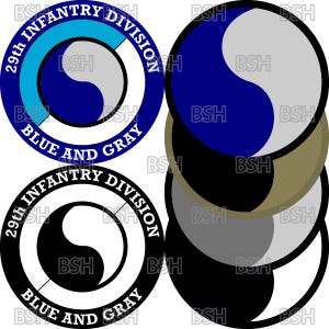 Vektorbildfiler för 29:e infanteridivisionen (.ai-, .pdf- och .svg-format) plus rasterbilder (.png och .jpg)