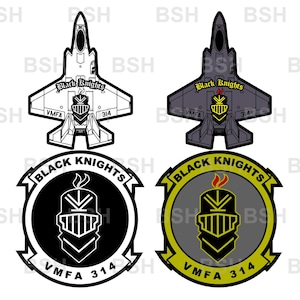 VMFA-314 Patch (MCAS Miramar) Vektorbildfiler (.ai, .pdf och .svg-format) plus raster (.png och .jpg)