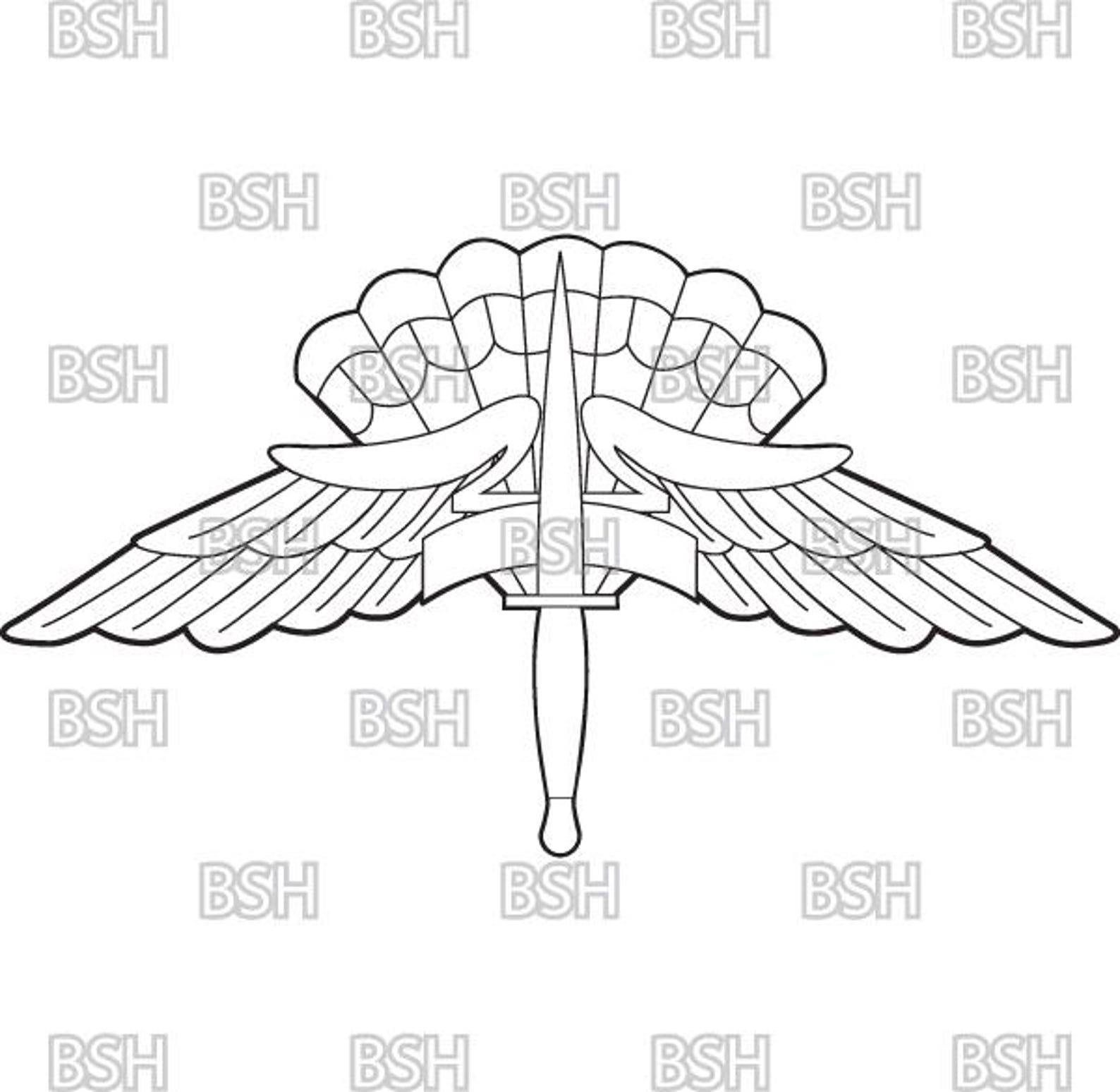 Military Free Fall Parachutist Badge Vector Image Files (.ai, .pdf ...