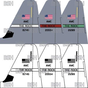 C-130J Tail Flash (Little Rock AFB) Vektor-Bilddateien (.ai, .pdf und .svg Formate) plus Raster (.png und .jpg)