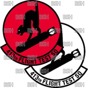 Arquivos de imagem vetorial de patch do 413º Esquadrão de Teste de Voo (Campo Hurlburt) (formatos .ai, .pdf e .svg) mais rasters (.png e .jpg)