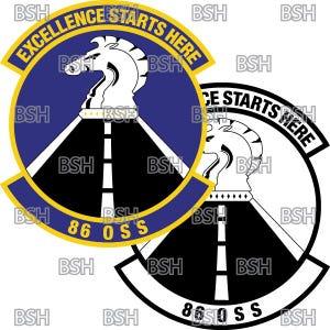 86th Operations Support Squadron (Ramstein AB) patch vectorafbeeldingsbestanden (.ai-, .pdf- en .svg-indelingen) plus rasters (.png en .jpg)
