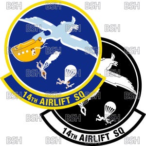 14th Airshelf Geschwader (Charleston AFB) Aufnäher Vektor-Bilddateien (.ai, .pdf, & .svg Formate) plus Raster (.png und .jpg)