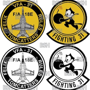 Archivos de imágenes vectoriales del parche VFA-31 (NAS Oceana) (formatos .ai, .pdf y .svg) más rásteres (.png y .jpg)