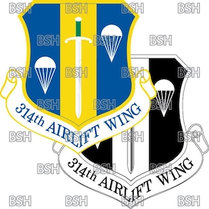 Archivos de imágenes vectoriales de parches de la 314.ª Ala de Transporte Aéreo (Base de la Fuerza Aérea Little Rock) (formatos .ai, .pdf y .svg) más rásteres (.png y .jpg)