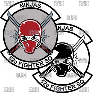 52d Jagdgeschwader (Luke AFB) Aufnäher Vektor-Bilddateien (.ai, .pdf, & .svg Formate) plus Raster (.png und .jpg)