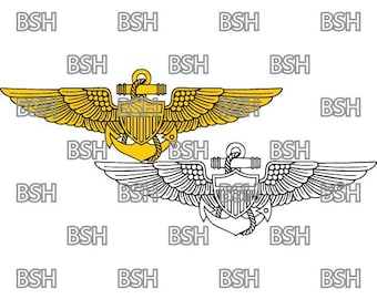 US Navy Pilot Wings Vector Image Files (.ai, .pdf, & .svg Formats) plus Rasters (.png and .jpg)