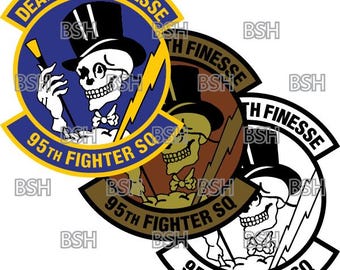 第 95 戦闘飛行隊 (ティンダル空軍基地) パッチ ベクター イメージ ファイル (.ai、.pdf、.svg 形式) およびラスター (.png および .jpg)